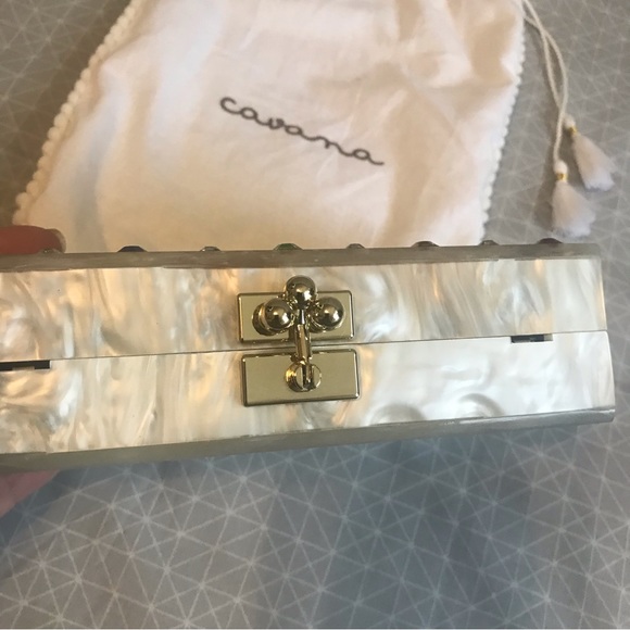 Cavana Multicolored Jeweled Pearlized Lucite Clutch - Picture 7 of 11